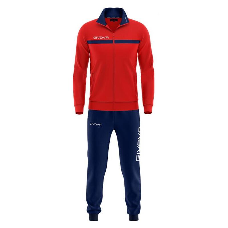 Trening Givova One Full Zip, Rosu/Bleumarin, M