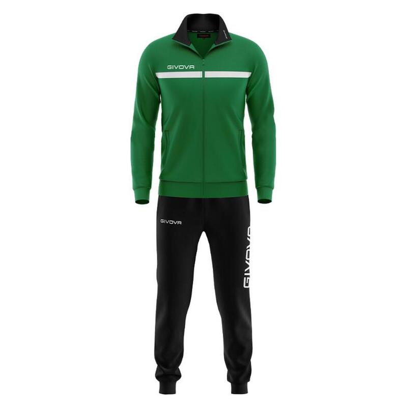 Trening Givova One Full Zip, Verde/Negru, XS