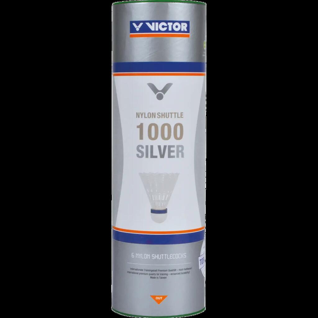 Tube of 6 badminton shuttlecocks Victor Nylon Shuttle 1000
