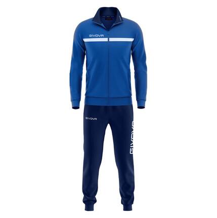 Survêtement one full zip Givova - Bleu/Blanc- Homme