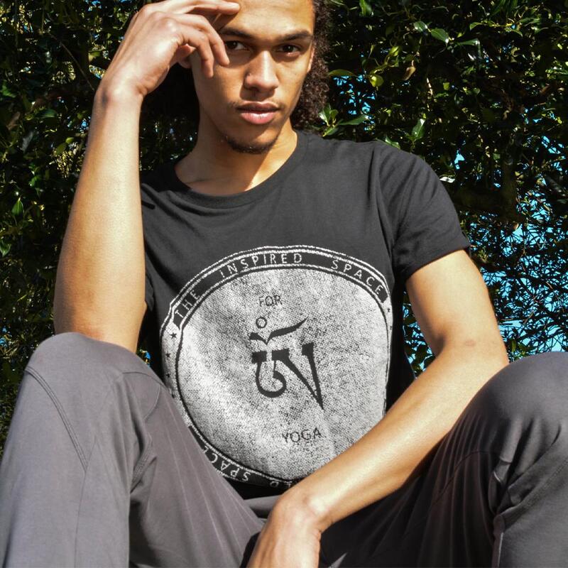 T-shirt yoga homme Coton éco-conçu et modal - Vêtement yoga homme Om tibétain