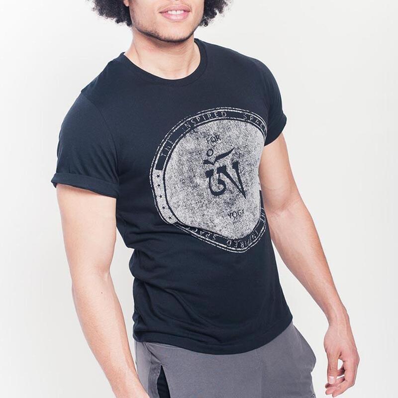 T-shirt yoga homme Coton éco-conçu et modal - Vêtement yoga homme Om tibétain