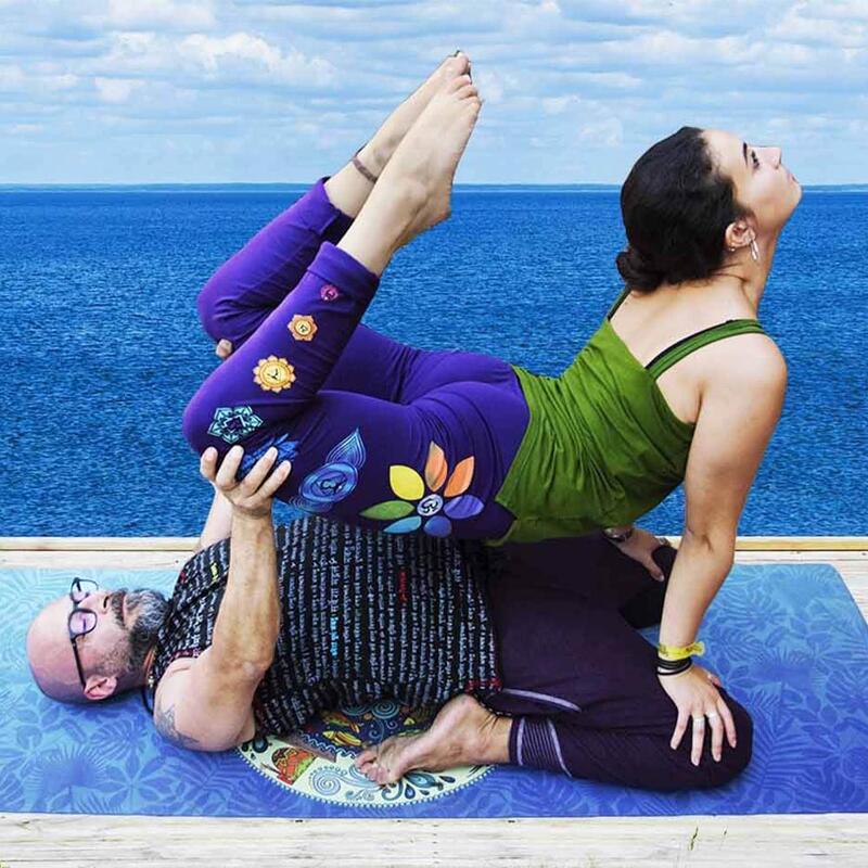T-shirt yoga femme chakra coeur - Haut de yoga soutien intégré Vert