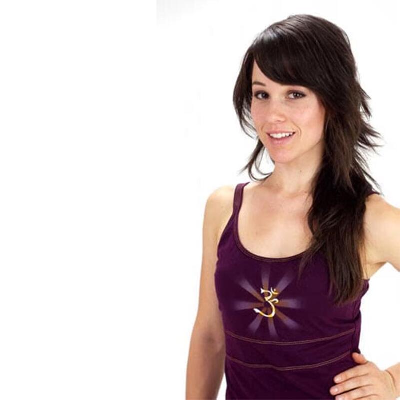 T-shirt yoga femme bretelles réglables soutien intégré - Haut de yoga symbole Om