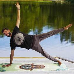 Calças de yoga Homem Slim Fit - Roupa de yoga Homem Tatuagem sagrada  ACHAMANA - Decathlon