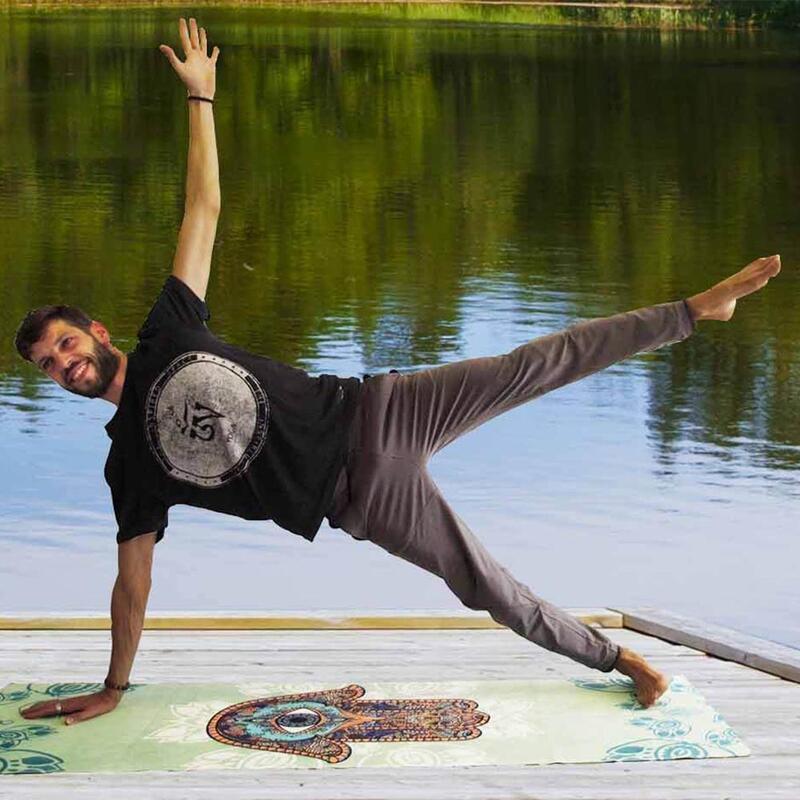 Pantalon de Yoga homme Slim Fit Gris - Vêtement yoga homme Tatouage sacré