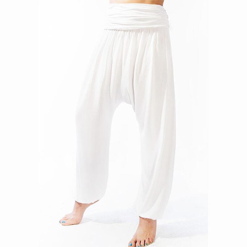 Calças de yoga flow em Bambu performance - Saruel yoga elegante Branco Kundalini