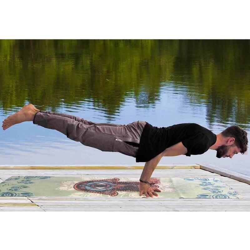Pantalon de Yoga homme Slim Fit Gris - Vêtement yoga homme Tatouage sacré
