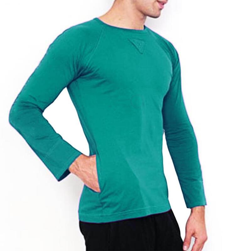 T-shirt de yoga e Pilates Homem de manga comprida, em algodão premium