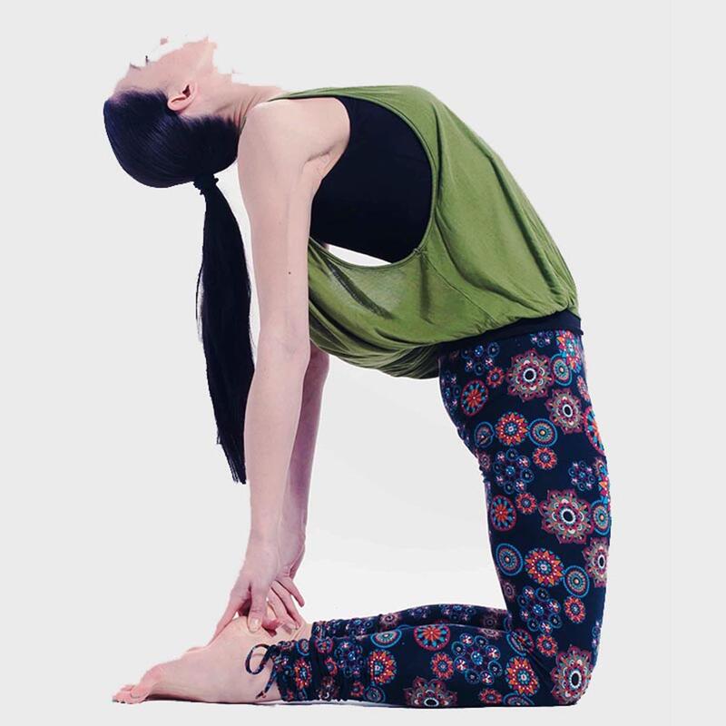 Flow yoga tanktop met geïntegreerde bh olijfgroen