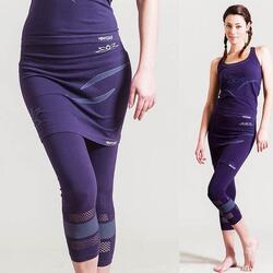 Legging jupe de yoga sans couture 70% coton Bio - Lotus violet