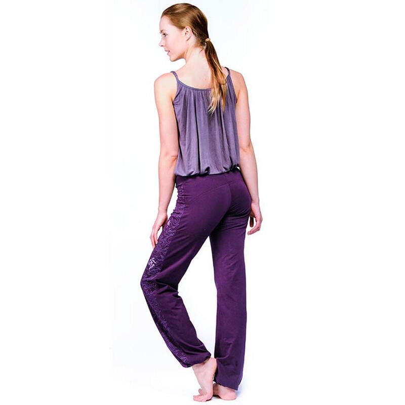 Top de yoga flow largo - T-shirt de yoga Mulher com soutien integrado, Lavanda