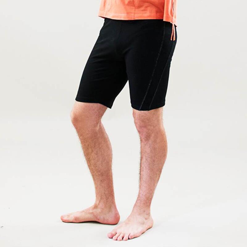 Yoga en Pilates Shorts voor heren 95% premium katoen- Yogi Zwart