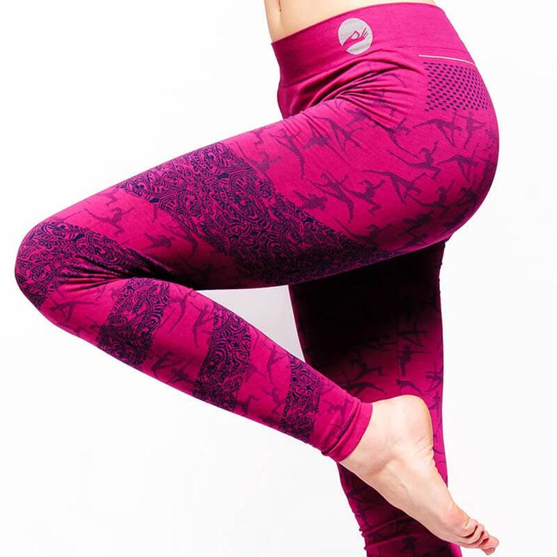 Legging yoga sans couture taille haute jambe longue 70% coton bio anti sueur Yog