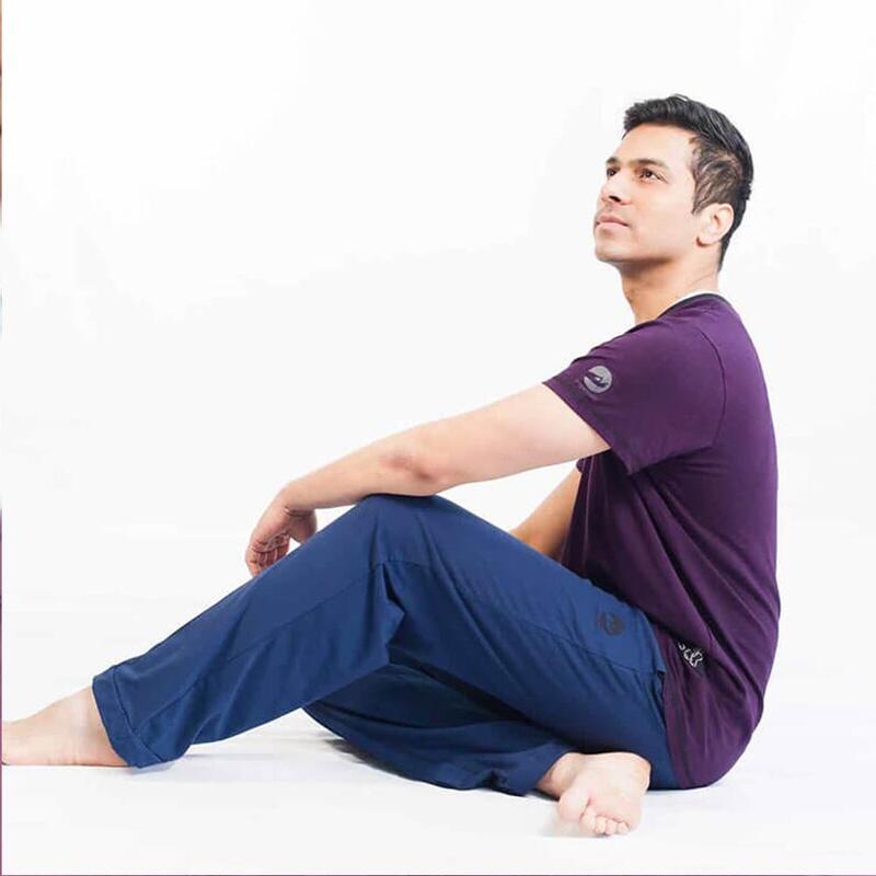 Calças de yoga Homem ajustáveis eco-cool - Roupa yoga Homem algodão bio