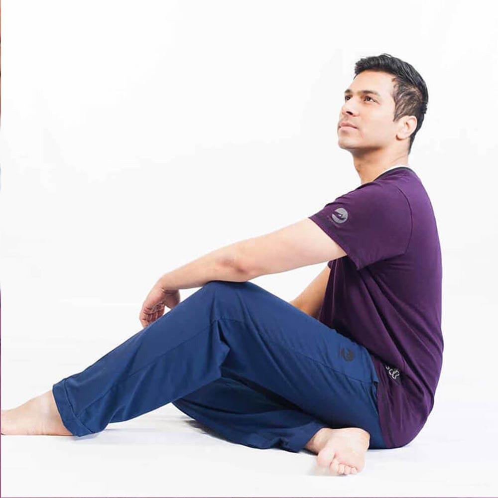 Pantalon de yoga homme ajustable eco cool Vetement yoga homme coton bio ACHAMANA Decathlon