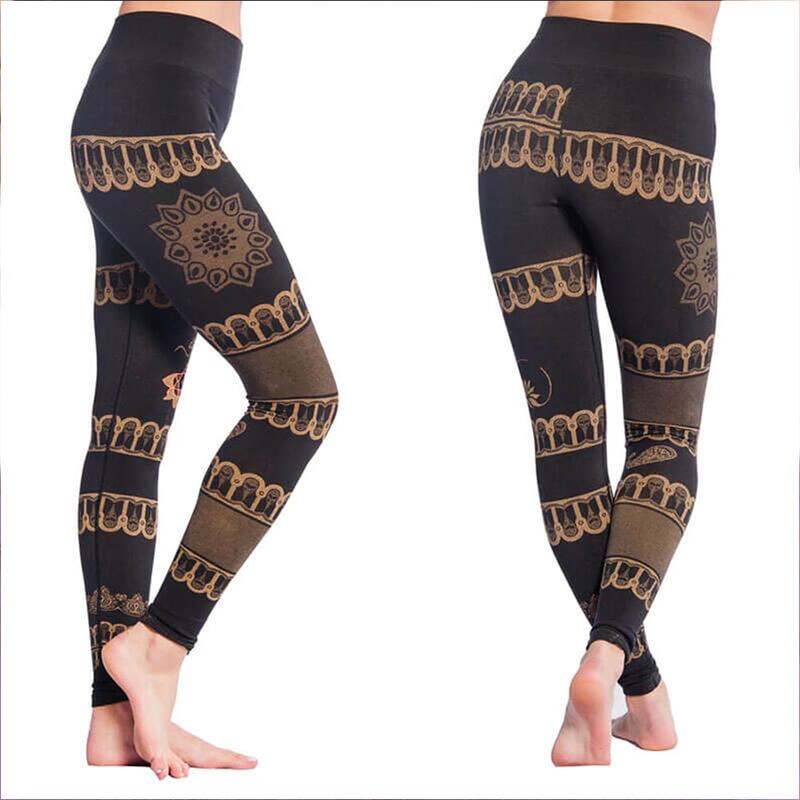 Legging yoga sans couture taille haute jambe longue 70% coton bio anti sueur