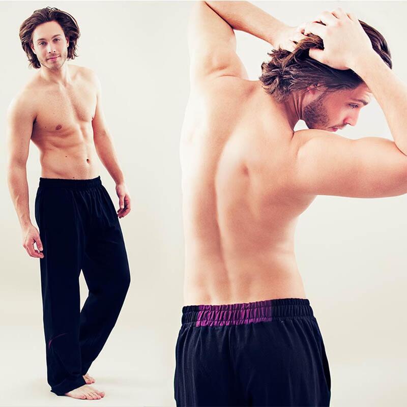 Pantalon yoga homme confort yogi noir, Vêtement yoga homme ample et ultra doux