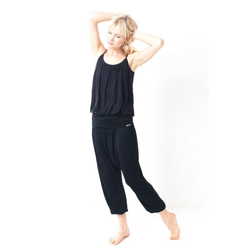 Bamboe performance flow yoga broek - Elegante yoga saroual - Zwart