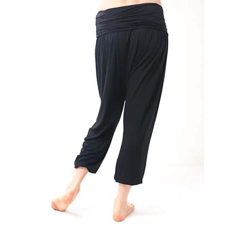 Bamboe performance flow yoga broek - Elegante yoga saroual - Zwart