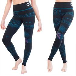 Legging yoga sans couture taille haute jambe longue 70% coton bio anti sueur, Om