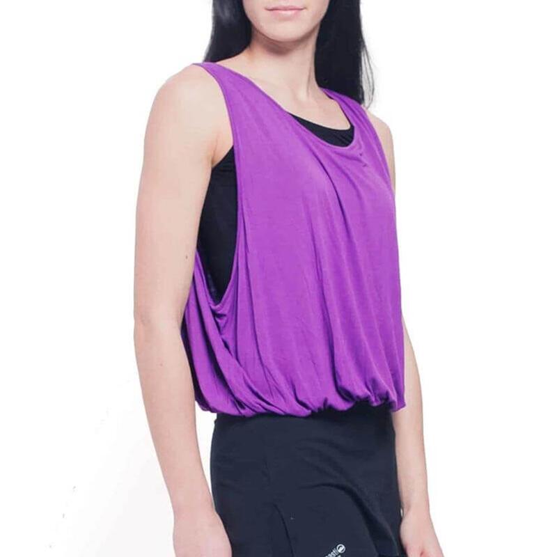 Camisola de yoga flow com soutien integrado - Top de yoga fúchsia