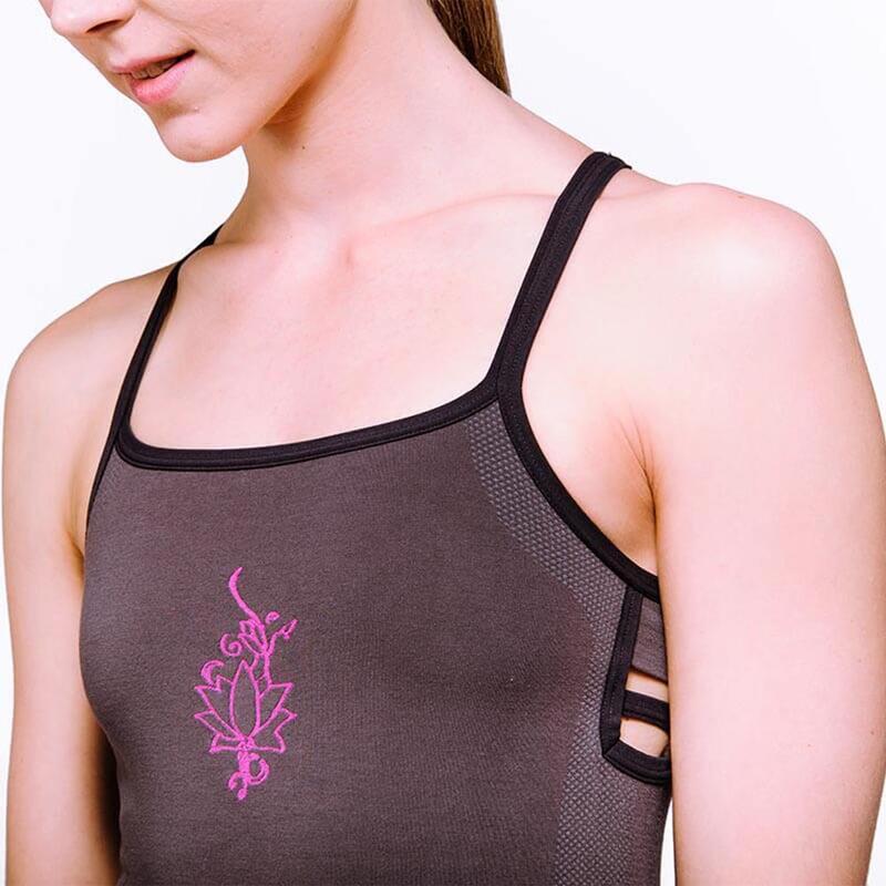 Haut de yoga sans couture Bambou soutien intégré - T-shirt yoga anti humidité