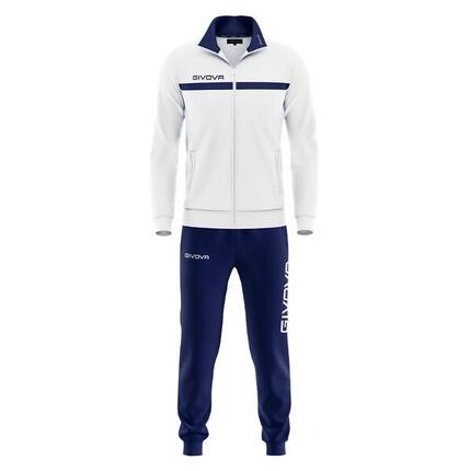 Survêtement football Full Zip Homme - Givova blanc et bleu