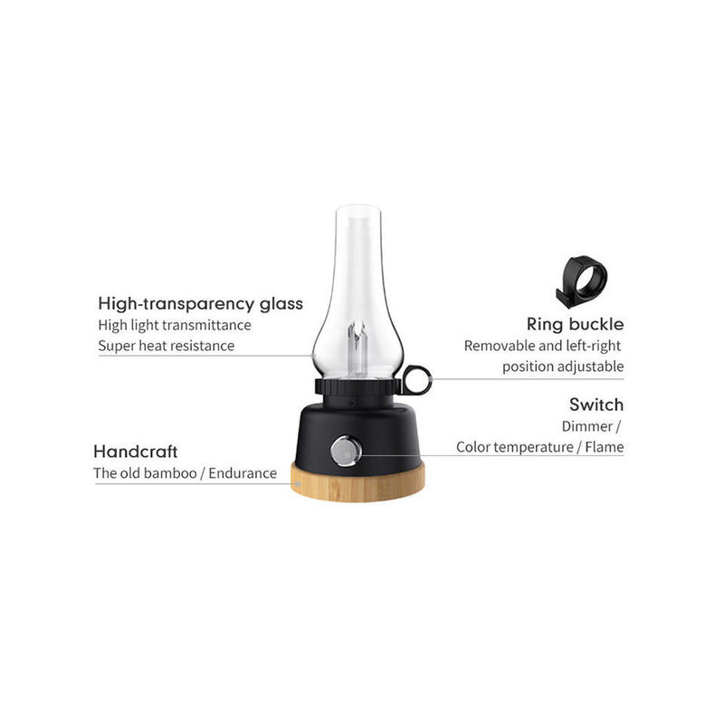 Lâmpada LED Regulável com PowerBank Estilo de Lâmpada a Óleo - 250 lúmens