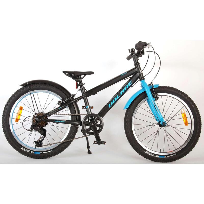 Kinderfiets Volare Rocky - 20 inch - Blauw Zwart - 6 speed