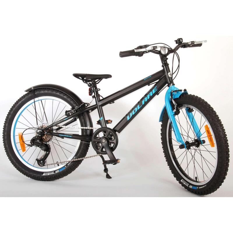 Vélo pour enfants Volare Rocky - 20 pouces - Bleu Noir - 6 vitesses