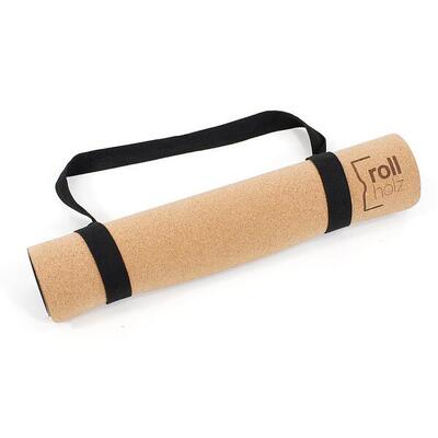 Yogamatte aus Kork & Naturkautschuk 185 x 61 x 0,4 cm Rutschfest - ROLLHOLZ