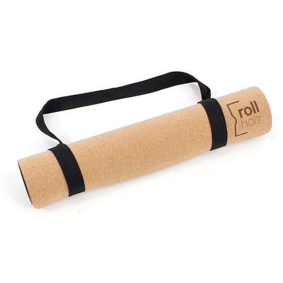 Yogamatte aus Kork & Naturkautschuk 185 x 61 x 0,4 cm Rutschfest - ROLLHOLZ