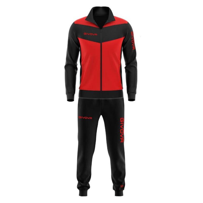 Survêtement Full Zip Homme - Givova rouge noir