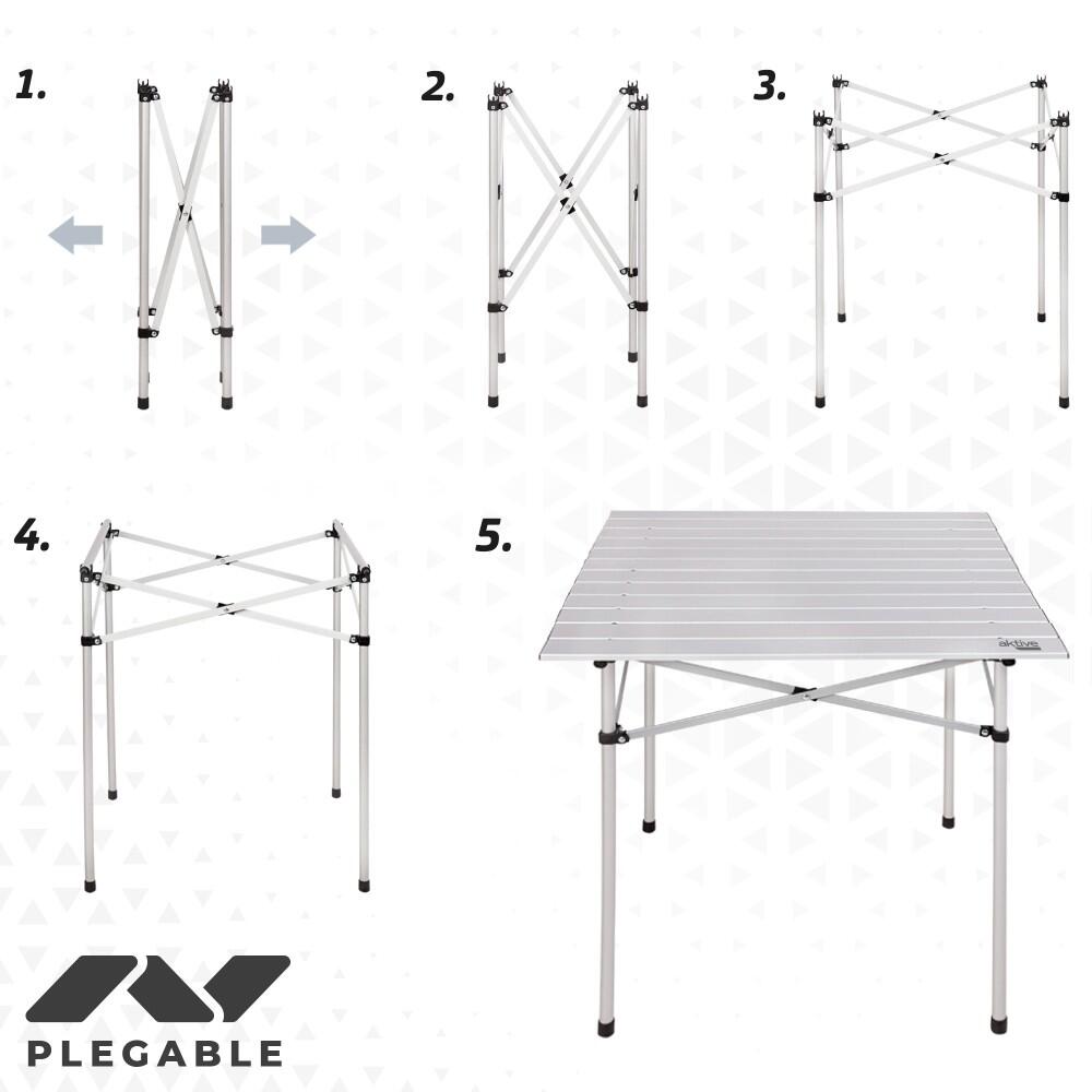 Mesa camping plegable de aluminio Aktive Camping 2/6
