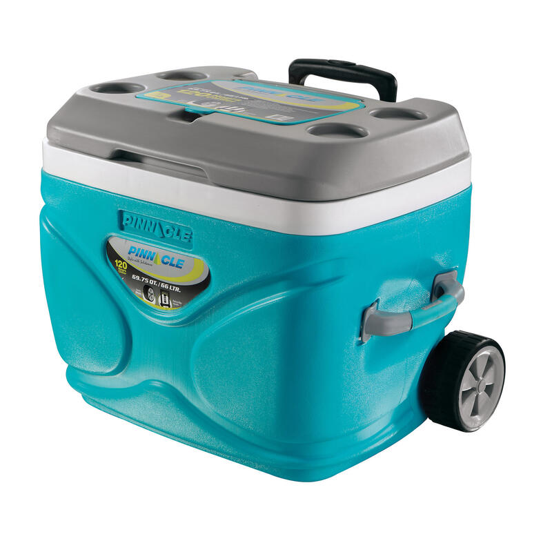 Nevera Portátil  con ruedas Camping y Senderismo PINNACLE, 30 litros Azul/Gris