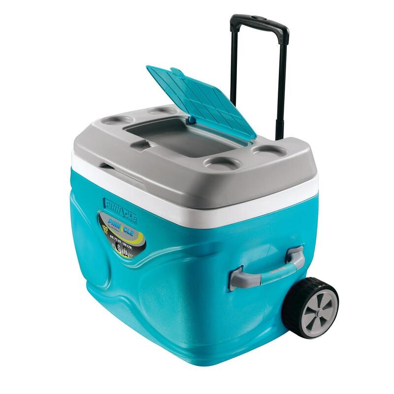 Nevera Portátil  con ruedas Camping y Senderismo PINNACLE, 30 litros Azul/Gris