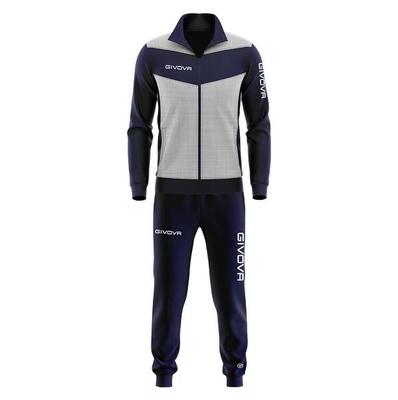 Luxe givova sportset heren - lichtgrijs/blauw melange