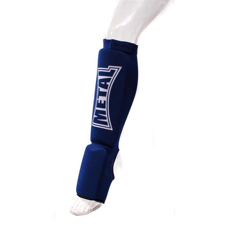 Metal Boxe Protège-Tibia Et Pied Coton Elast. Blanc Xs 4/5