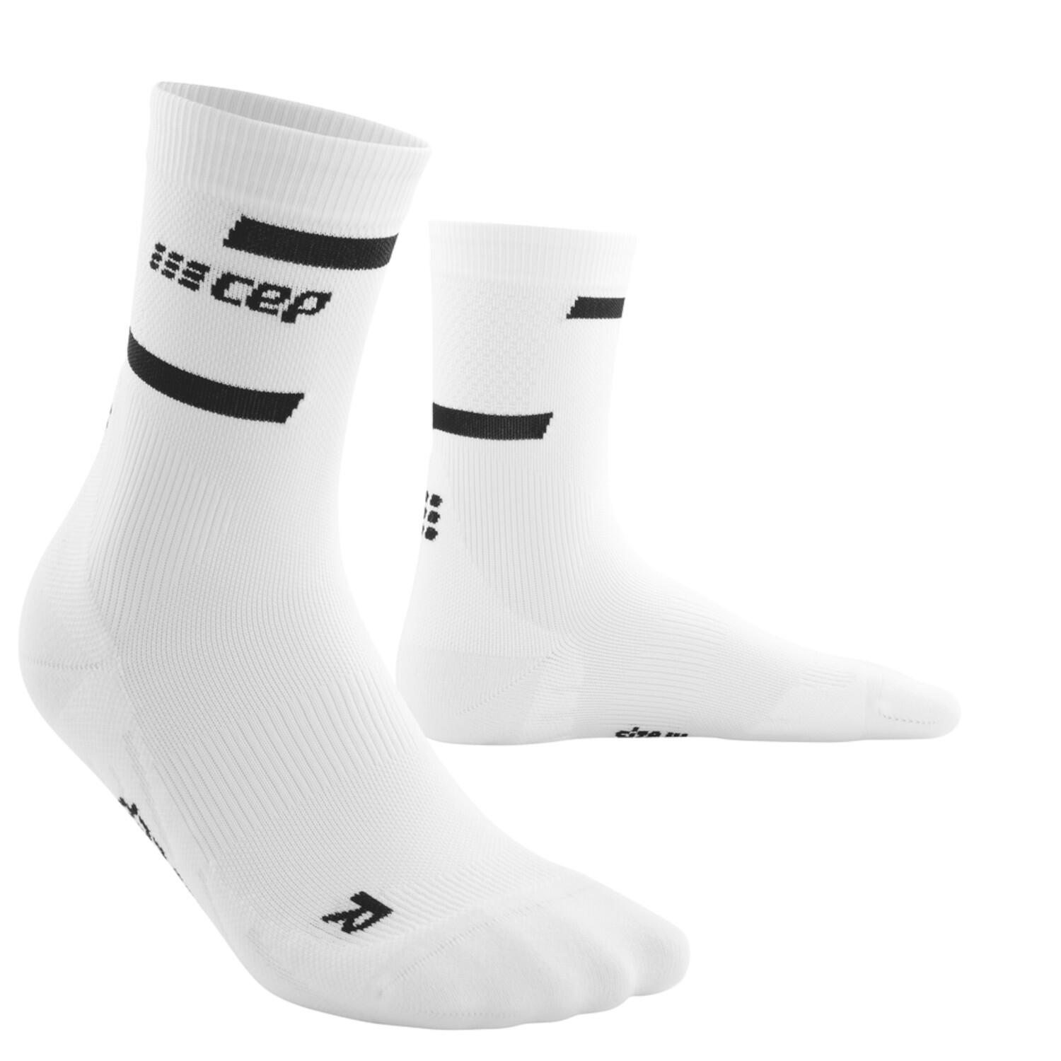 CEP CEP Run Mid-Cut Compressie Sokken - Wit - Heren