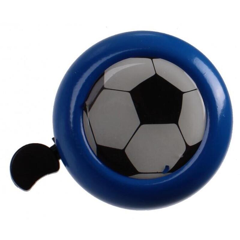Fietsbel Voetbal 53 mm staal blauw/zwart