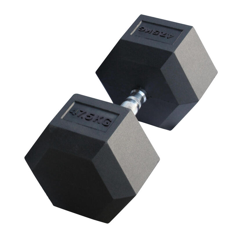 Haltère GladiatorFit hexagonal caoutchouté