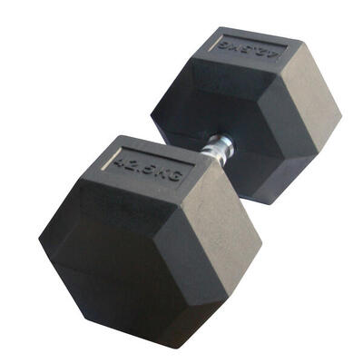 Sechseckige Hantel "Hex Dumbbell" aus Gummi GladiatorFit