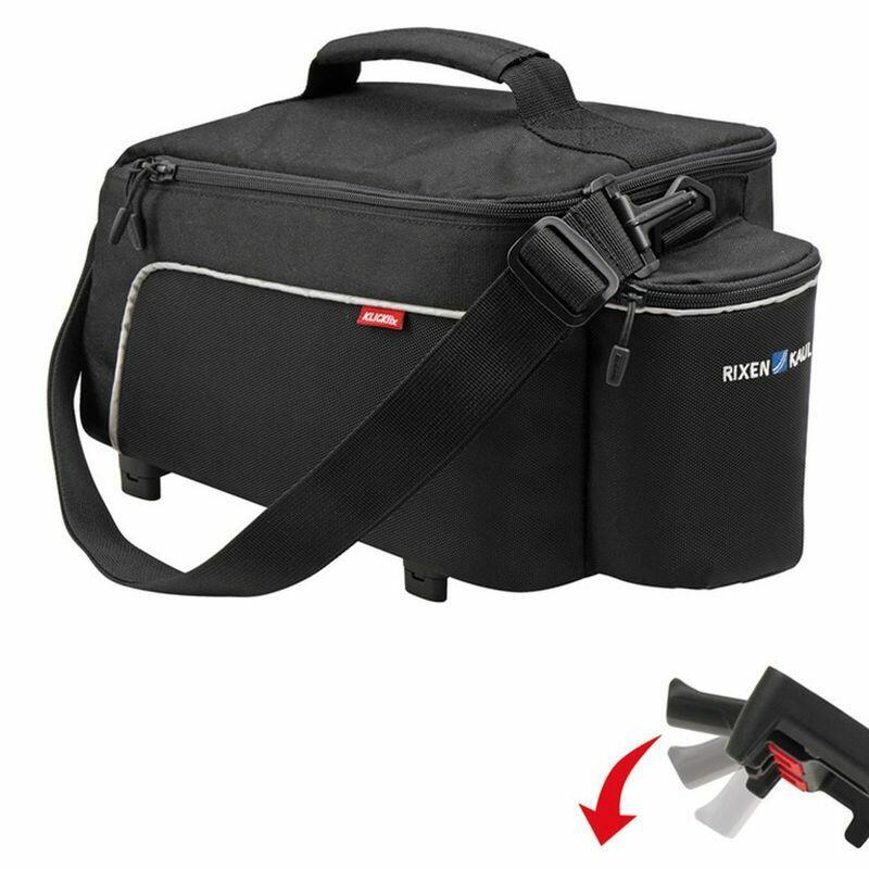 Inclusief achtertas met aanpasbare plaat Klickfix rackpack light 8L