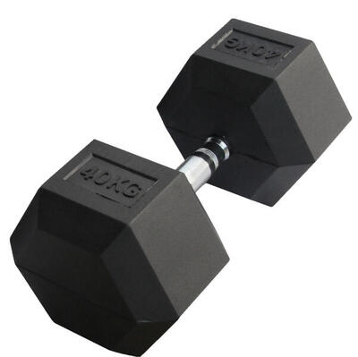 Sechseckige Hantel "Hex Dumbbell" aus Gummi GladiatorFit
