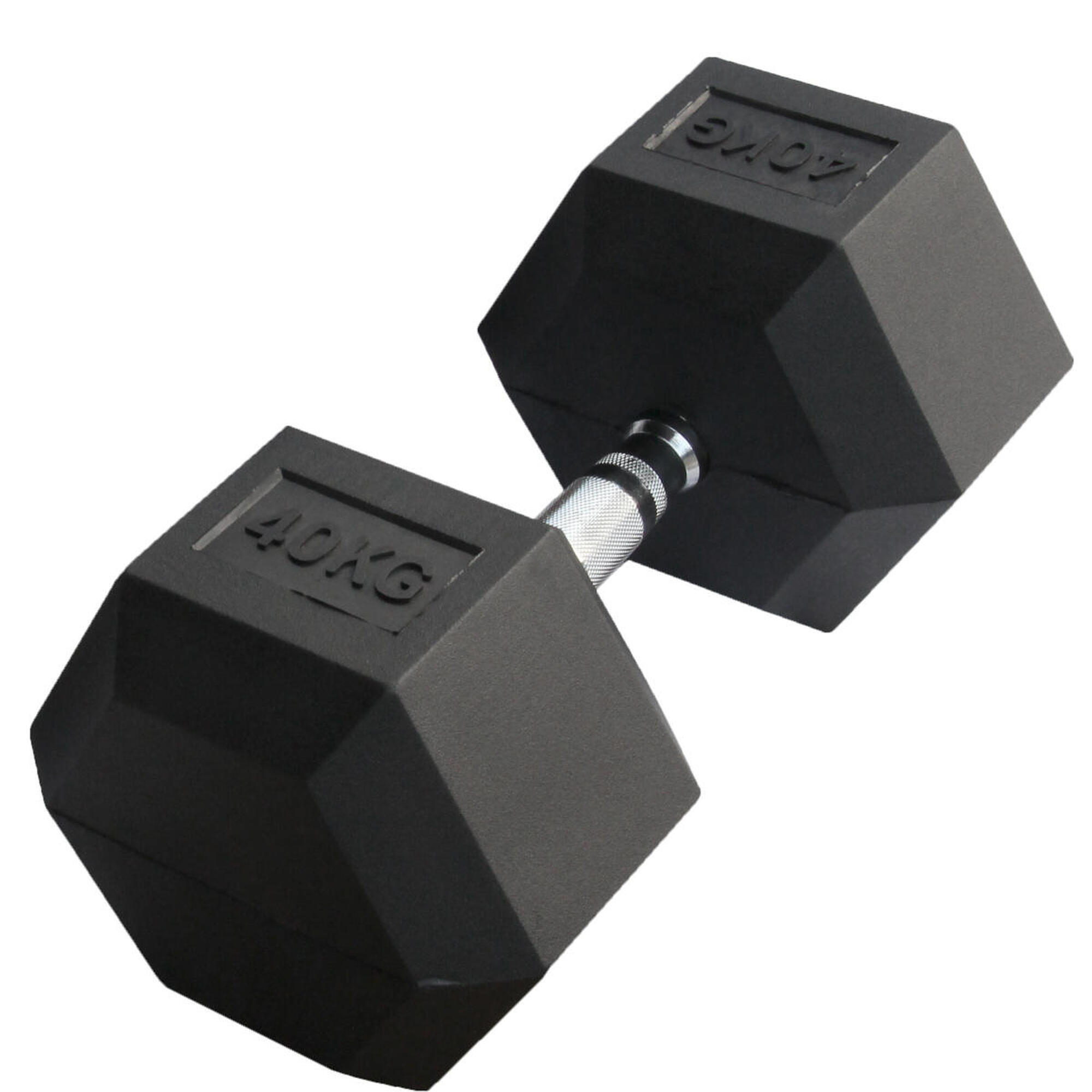 Gladiatorfit - Haltère Hexagonal "hex Dumbbell" En Caoutchouc Gladiatorfit - Haltère - Taille Unique - Decathlon