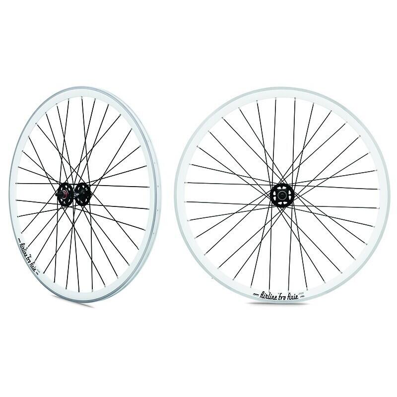 Tylne koło fixie biała obręcz czarna piasta Rodi