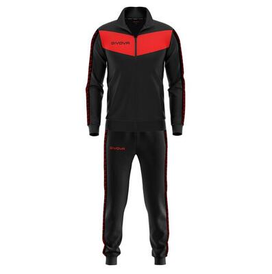 TUTA complete uomo ( acetato-poliestere) givova nero/rosso
