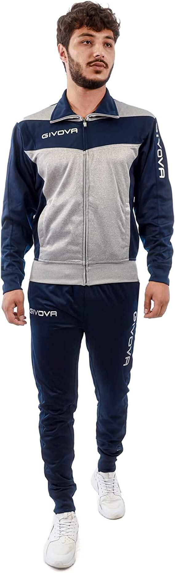TUTA complete uomo ( acetato-poliestere) givova grigio  melange chiaro/blu 2/5