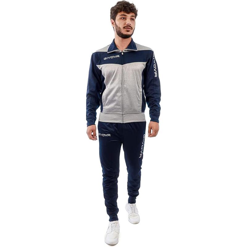 Survêtement Full Zip Femme/mixte - Givova gris et bleu